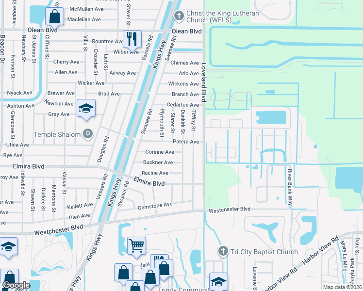 map of restaurants, bars, coffee shops, grocery stores, and more near 285 Dunkirk Street in Port Charlotte
