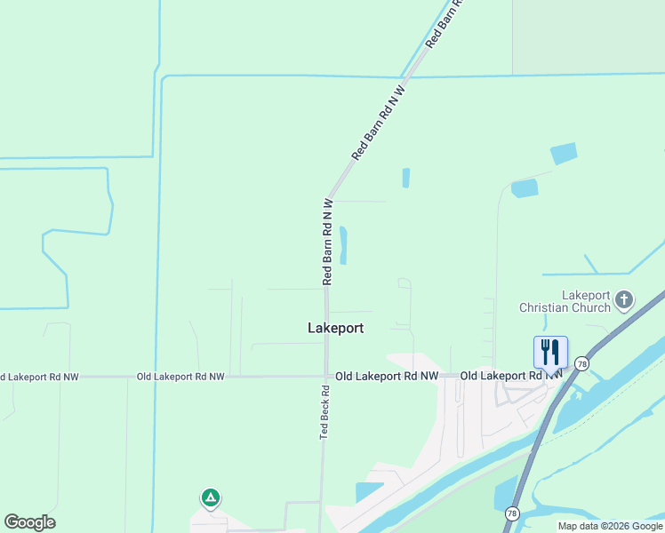 map of restaurants, bars, coffee shops, grocery stores, and more near 1344 Red Barn Road North West in Moore Haven