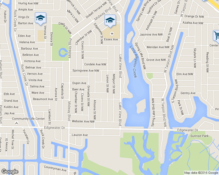 map of restaurants, bars, coffee shops, grocery stores, and more near 317 Lenoir Street Northwest in Port Charlotte