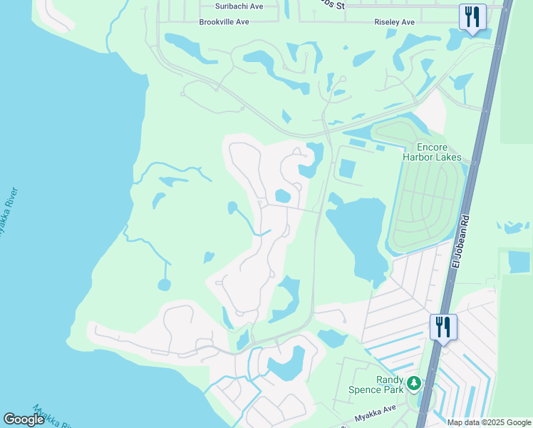 map of restaurants, bars, coffee shops, grocery stores, and more near 3322 Grand Vista Court in Port Charlotte