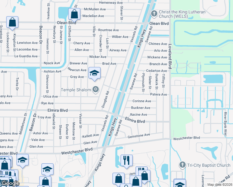 map of restaurants, bars, coffee shops, grocery stores, and more near 3402 Vessels Road in Port Charlotte
