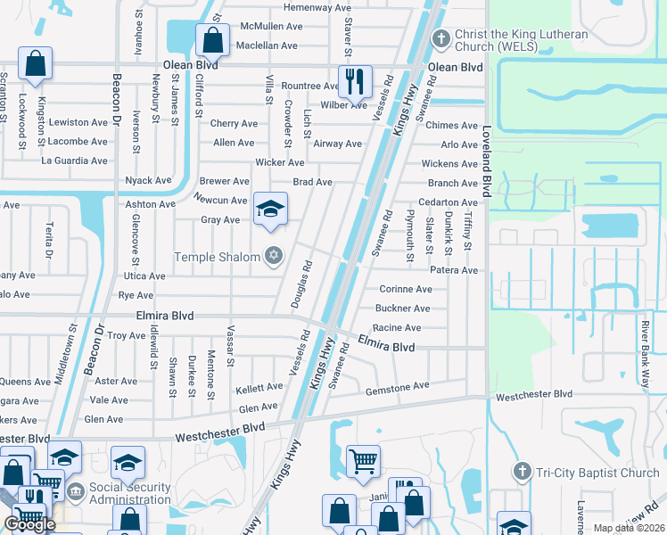 map of restaurants, bars, coffee shops, grocery stores, and more near 3402 Vessels Road in Port Charlotte
