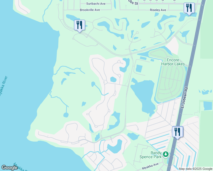 map of restaurants, bars, coffee shops, grocery stores, and more near 3322 Grand Vista Court in Port Charlotte