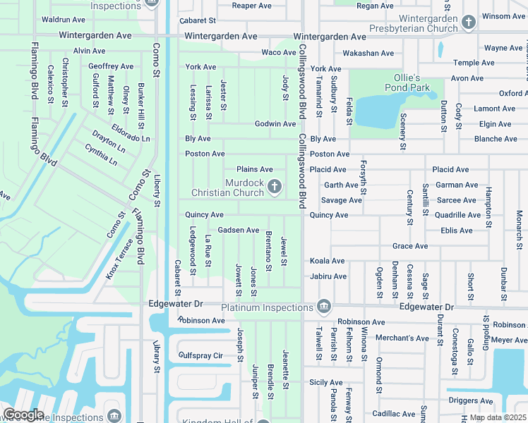 map of restaurants, bars, coffee shops, grocery stores, and more near 17468 Quincy Avenue in Port Charlotte