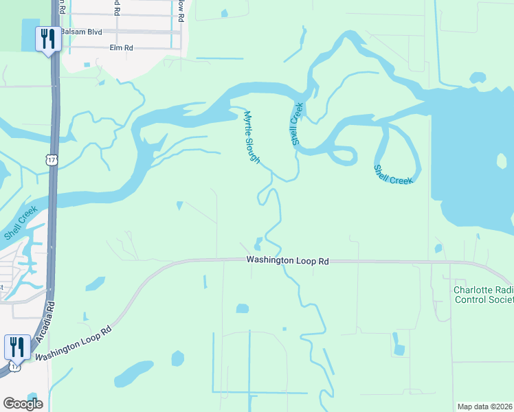 map of restaurants, bars, coffee shops, grocery stores, and more near 38881 Washington Loop Road in Punta Gorda