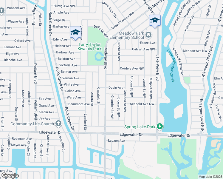 map of restaurants, bars, coffee shops, grocery stores, and more near 942 Baer Avenue in Port Charlotte