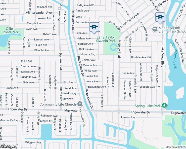 map of restaurants, bars, coffee shops, grocery stores, and more near 1149 Salina Avenue in Port Charlotte