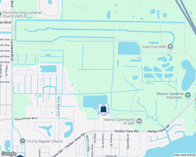 map of restaurants, bars, coffee shops, grocery stores, and more near 3321 Rowland Drive in Port Charlotte