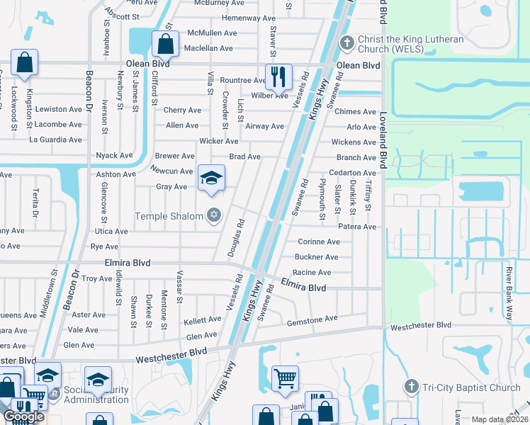 map of restaurants, bars, coffee shops, grocery stores, and more near 3402 Vessels Road in Port Charlotte
