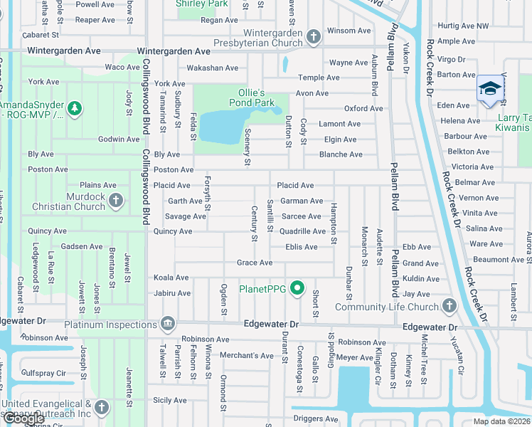 map of restaurants, bars, coffee shops, grocery stores, and more near 3295 Santilli Street in Port Charlotte