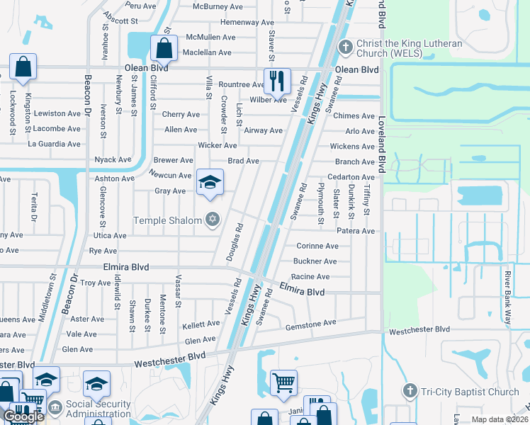 map of restaurants, bars, coffee shops, grocery stores, and more near 3351 Vessels Road in Port Charlotte
