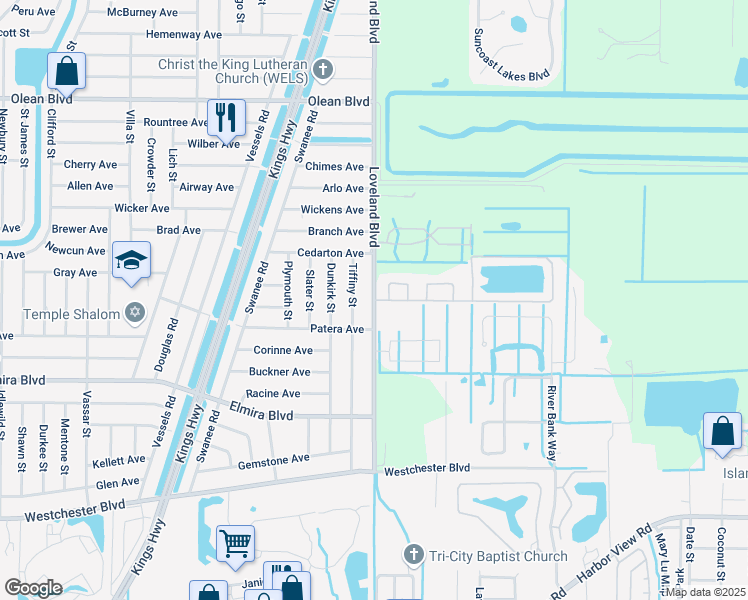 map of restaurants, bars, coffee shops, grocery stores, and more near 3279 Loveland Boulevard in Port Charlotte