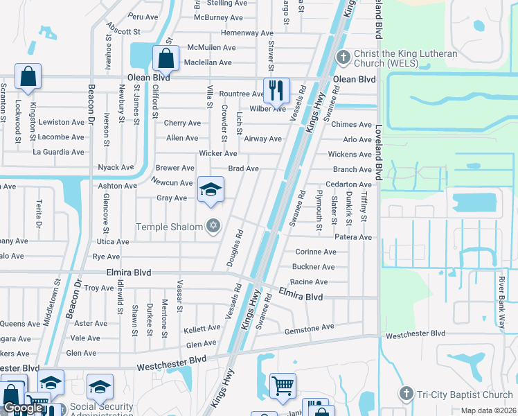 map of restaurants, bars, coffee shops, grocery stores, and more near 3351 Vessels Road in Port Charlotte