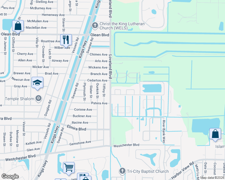 map of restaurants, bars, coffee shops, grocery stores, and more near 3279 Loveland Boulevard in Port Charlotte