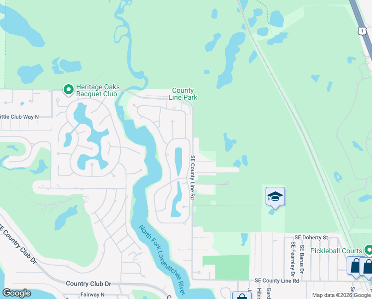 map of restaurants, bars, coffee shops, grocery stores, and more near 18405 Southeast County Line Road in Jupiter