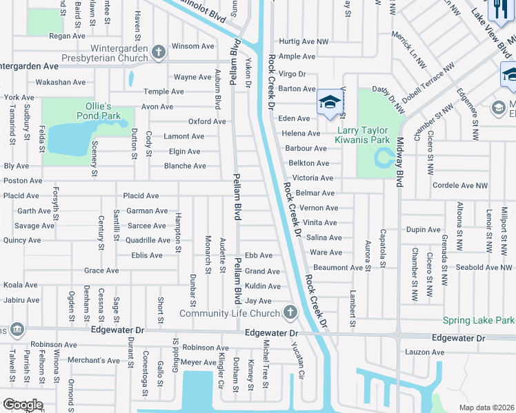 map of restaurants, bars, coffee shops, grocery stores, and more near 18528 Gamewell Avenue in Port Charlotte