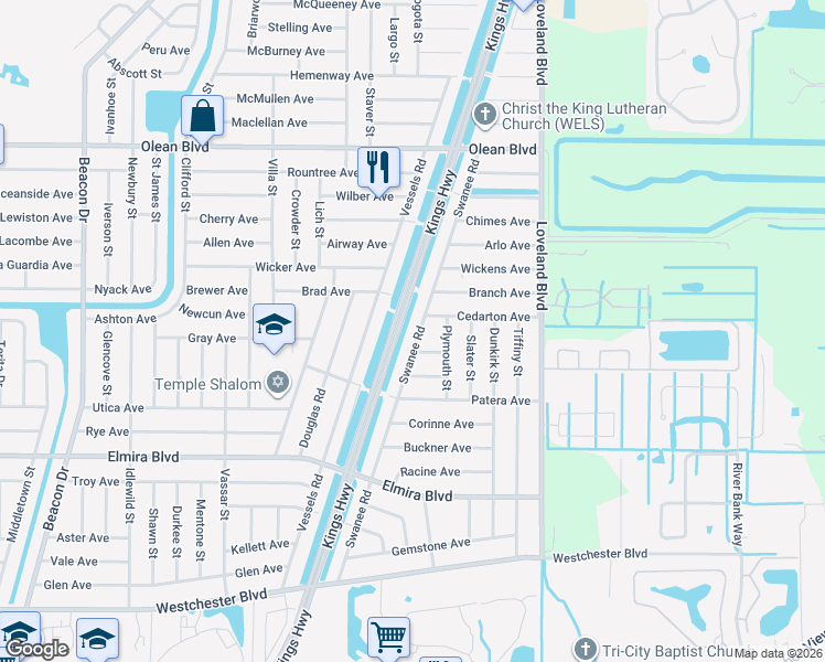 map of restaurants, bars, coffee shops, grocery stores, and more near 3278 Vessels Road in Port Charlotte