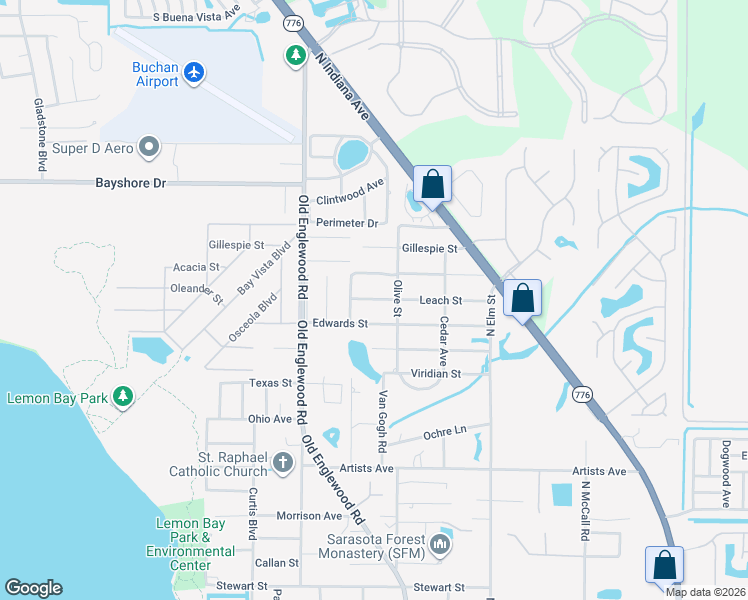 map of restaurants, bars, coffee shops, grocery stores, and more near 680 Leach Street in Englewood