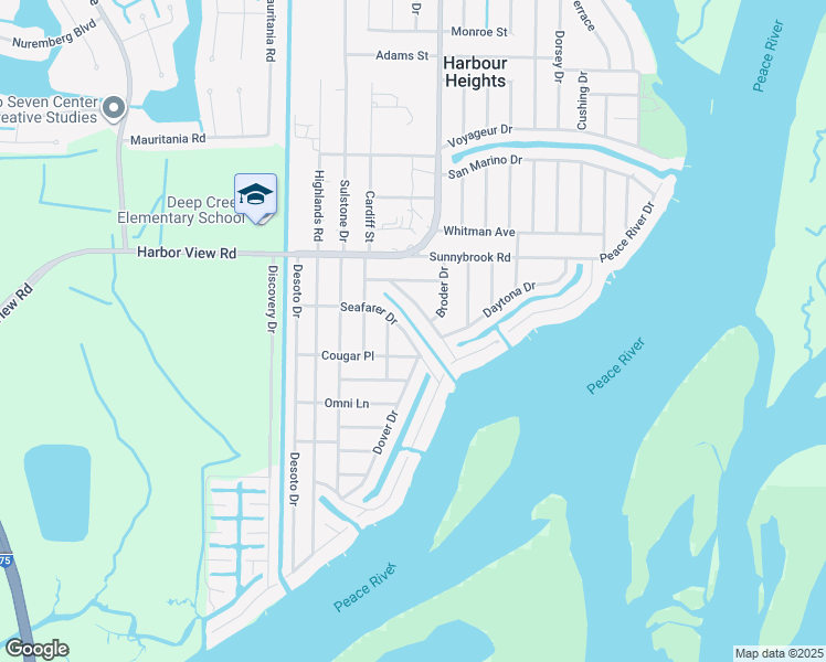 map of restaurants, bars, coffee shops, grocery stores, and more near 3060 Seafarer Drive in Punta Gorda