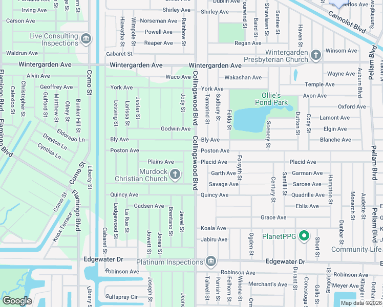 map of restaurants, bars, coffee shops, grocery stores, and more near 17529 Poston Avenue in Port Charlotte