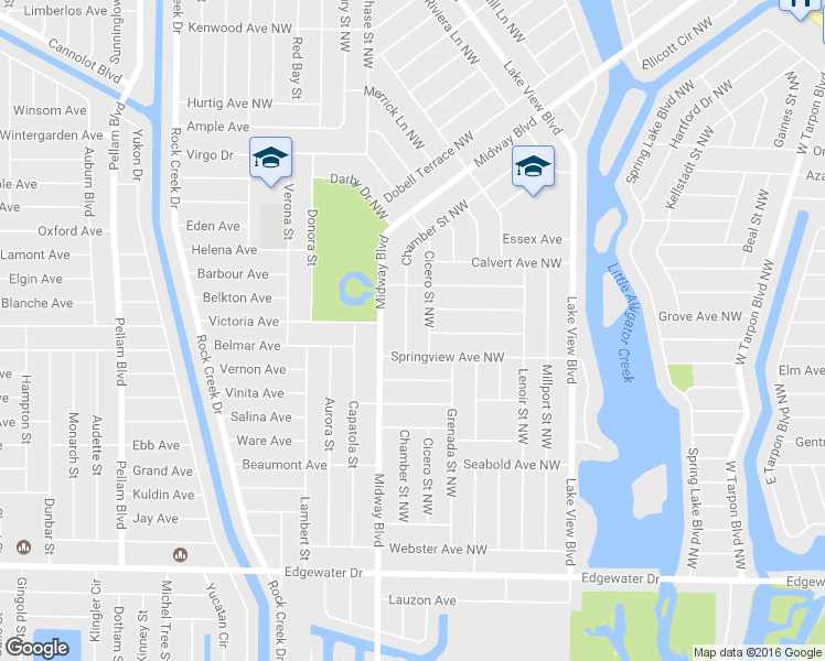 map of restaurants, bars, coffee shops, grocery stores, and more near 421 Chamber Street Northwest in Port Charlotte