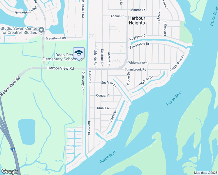 map of restaurants, bars, coffee shops, grocery stores, and more near 3218 Cardiff Street in Punta Gorda