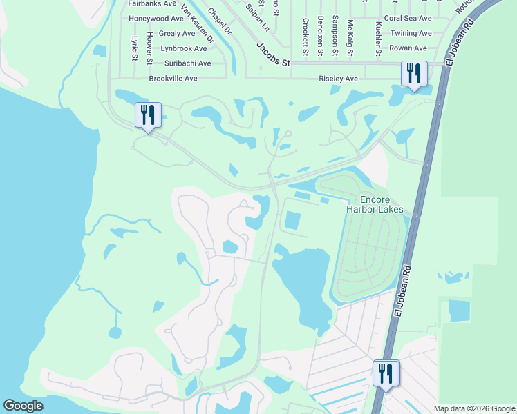 map of restaurants, bars, coffee shops, grocery stores, and more near 3175 Village Lane in Port Charlotte