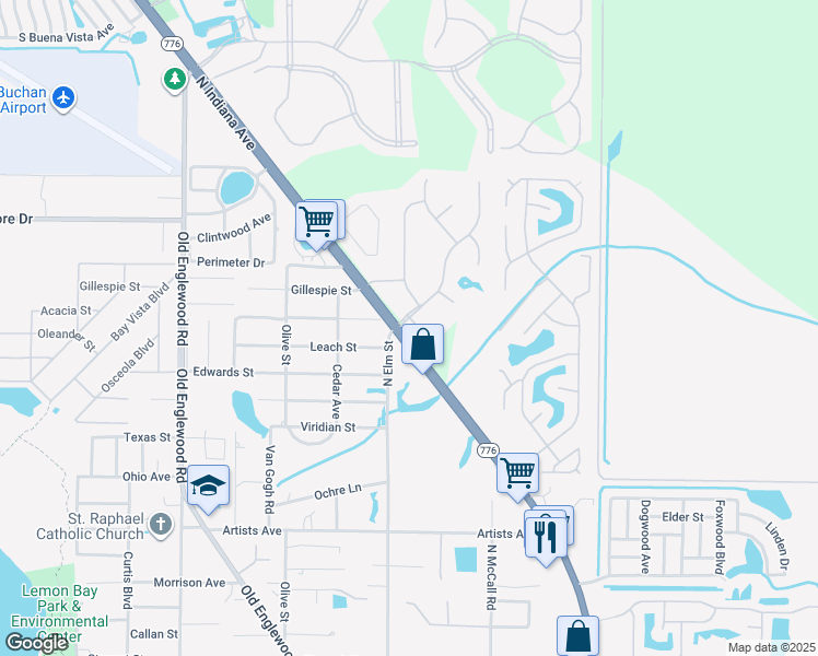 map of restaurants, bars, coffee shops, grocery stores, and more near 904 Onager Court in Englewood