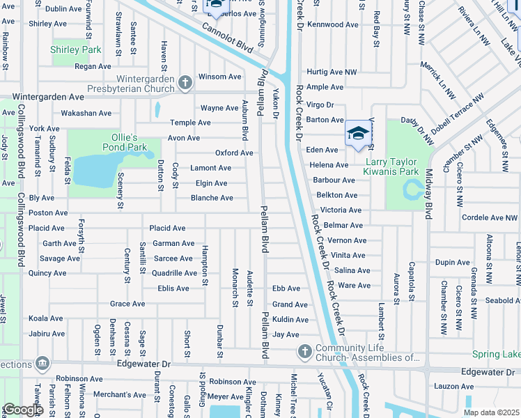 map of restaurants, bars, coffee shops, grocery stores, and more near 3221 Pellam Boulevard in Port Charlotte