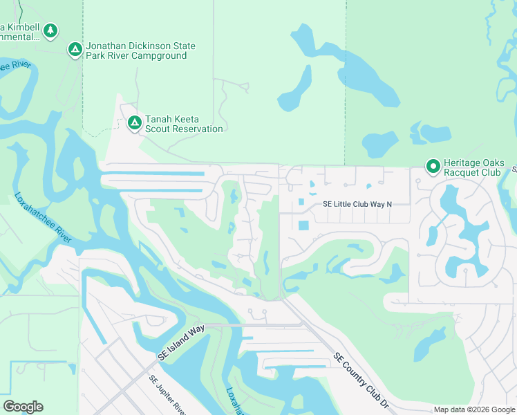 map of restaurants, bars, coffee shops, grocery stores, and more near 9213 Southeast Deerberry Place in Tequesta