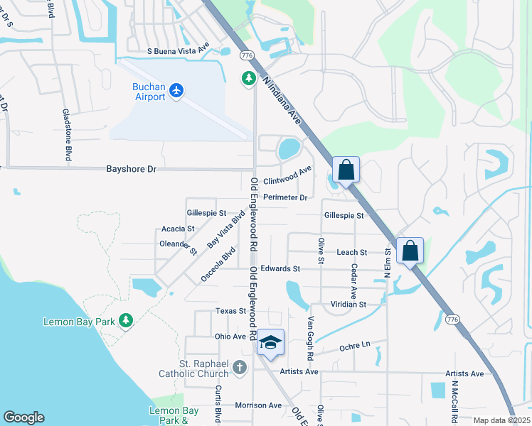 map of restaurants, bars, coffee shops, grocery stores, and more near 771 Carla Drive in Englewood