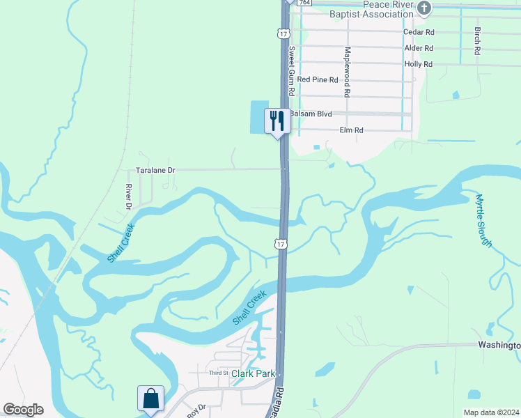 map of restaurants, bars, coffee shops, grocery stores, and more near Norma Dr in Punta Gorda