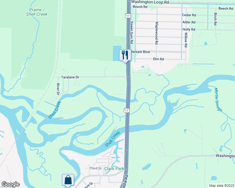 map of restaurants, bars, coffee shops, grocery stores, and more near Norma Drive in Charlotte County