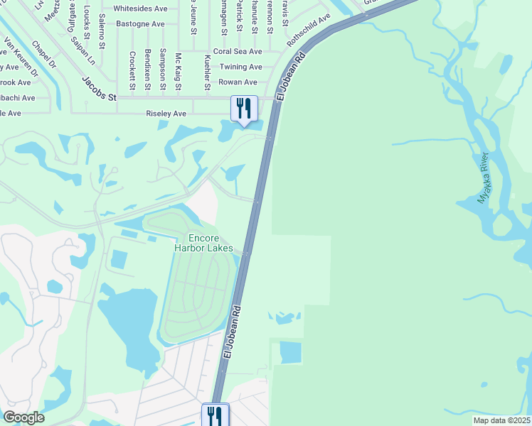 map of restaurants, bars, coffee shops, grocery stores, and more near 3600 El Jobean Road in Port Charlotte
