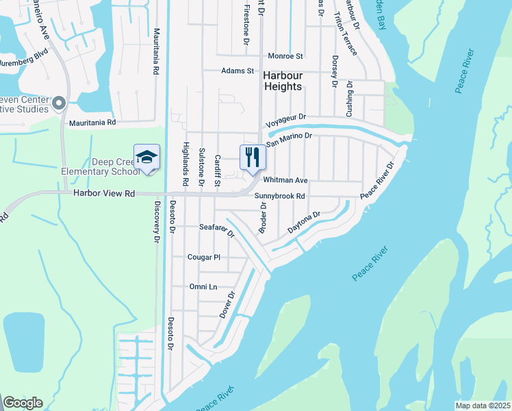 map of restaurants, bars, coffee shops, grocery stores, and more near 27140 Ann Arbor Avenue in Punta Gorda
