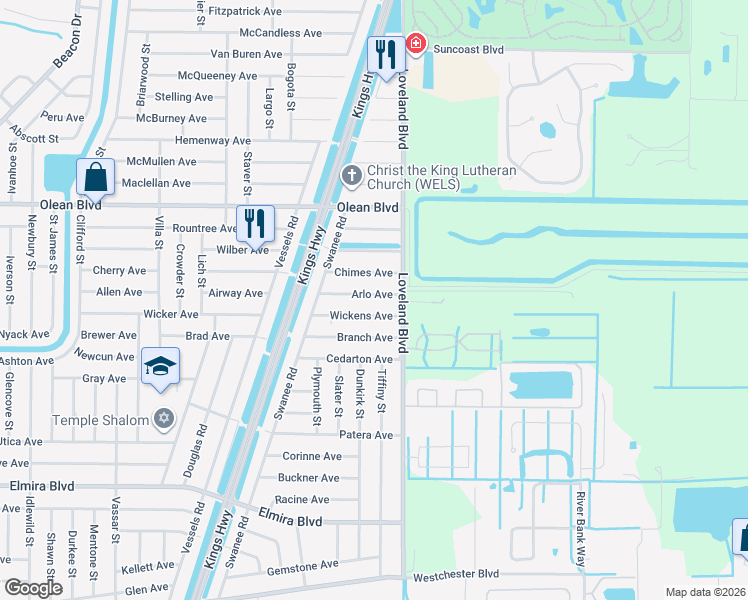 map of restaurants, bars, coffee shops, grocery stores, and more near 23493 Arlo Avenue in Punta Gorda