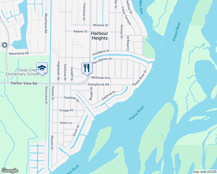 map of restaurants, bars, coffee shops, grocery stores, and more near 3172 Trevino Terrace in Punta Gorda