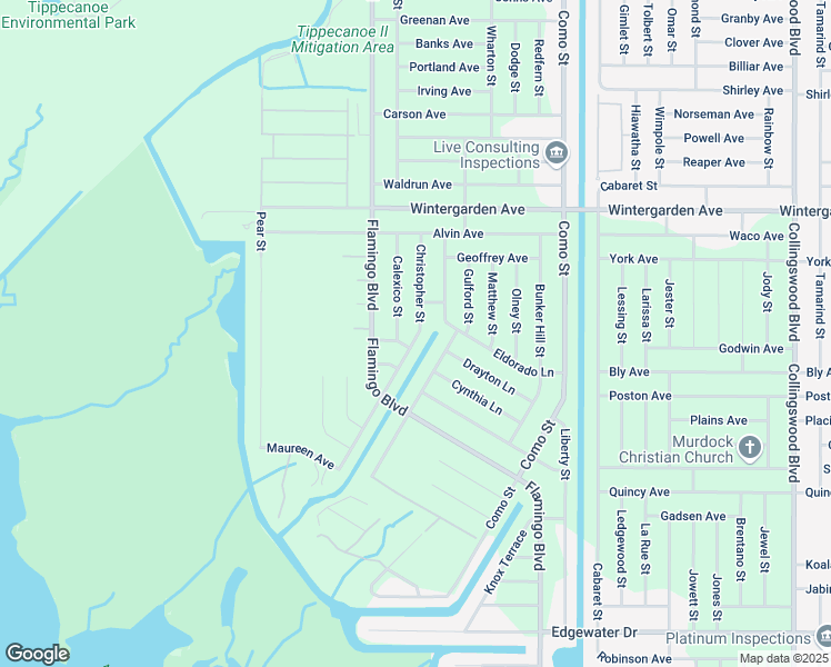 map of restaurants, bars, coffee shops, grocery stores, and more near 3136 Christopher Street in Port Charlotte