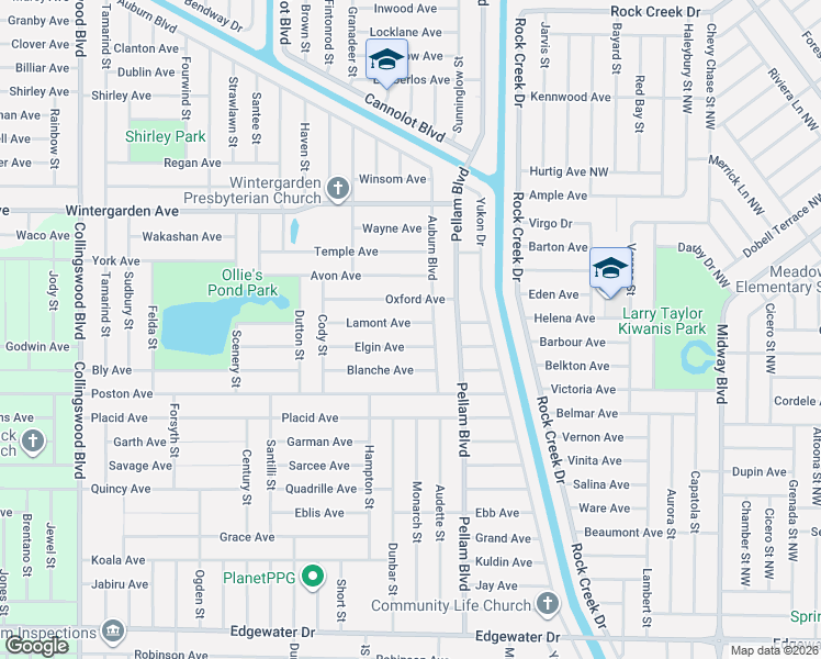 map of restaurants, bars, coffee shops, grocery stores, and more near 18430 Lamont Avenue in Port Charlotte