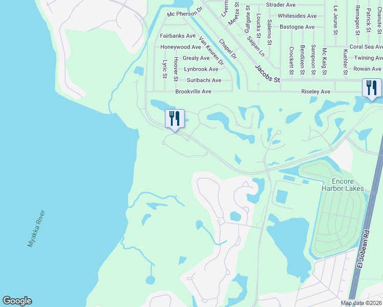 map of restaurants, bars, coffee shops, grocery stores, and more near 3204 Bay Ridge Way in Port Charlotte