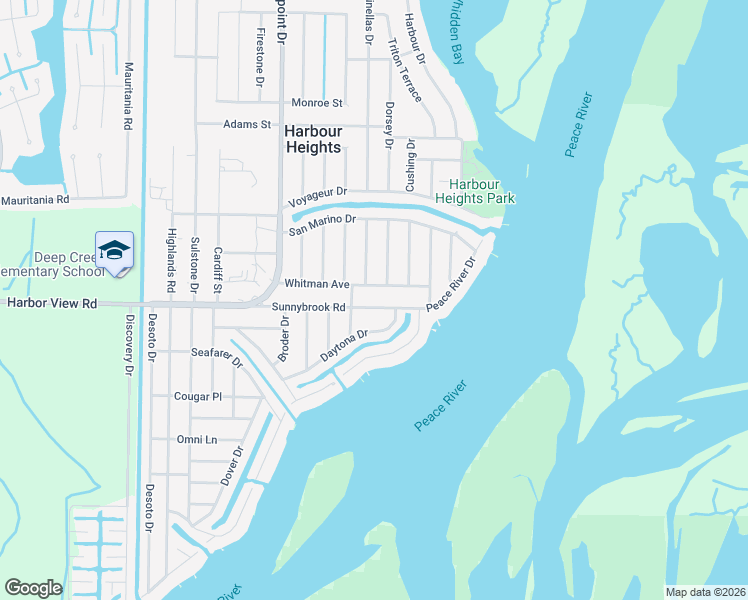 map of restaurants, bars, coffee shops, grocery stores, and more near 27295 Whitman Avenue in Punta Gorda