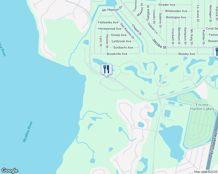 map of restaurants, bars, coffee shops, grocery stores, and more near 3341 Bay Ridge Way in Port Charlotte