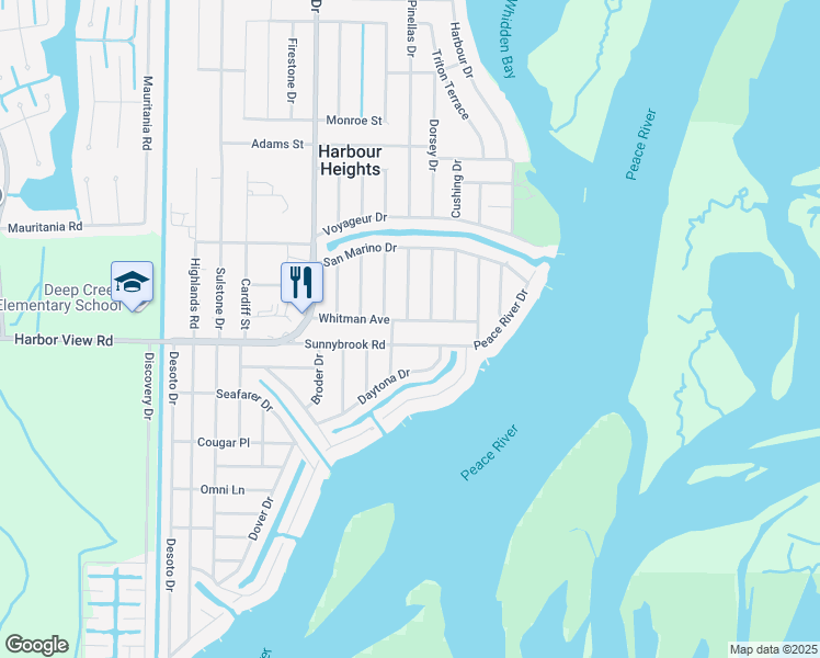 map of restaurants, bars, coffee shops, grocery stores, and more near 27259 Whitman Avenue in Punta Gorda