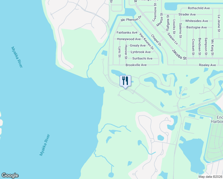 map of restaurants, bars, coffee shops, grocery stores, and more near 3141 Rivershore Ln in Port Charlotte
