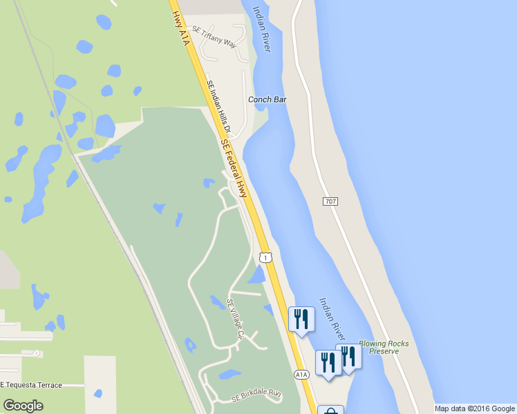 map of restaurants, bars, coffee shops, grocery stores, and more near 17911 Southeast Federal Highway in Tequesta