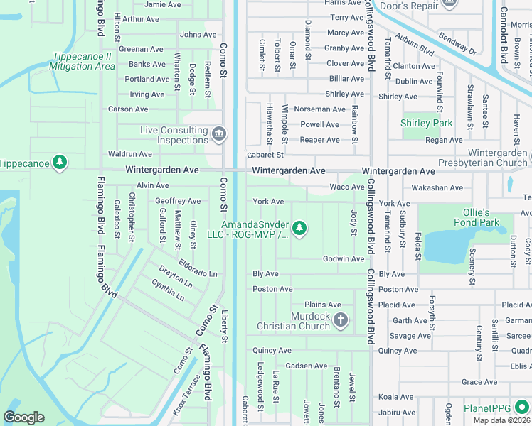 map of restaurants, bars, coffee shops, grocery stores, and more near 3088 Lessing St in Port Charlotte