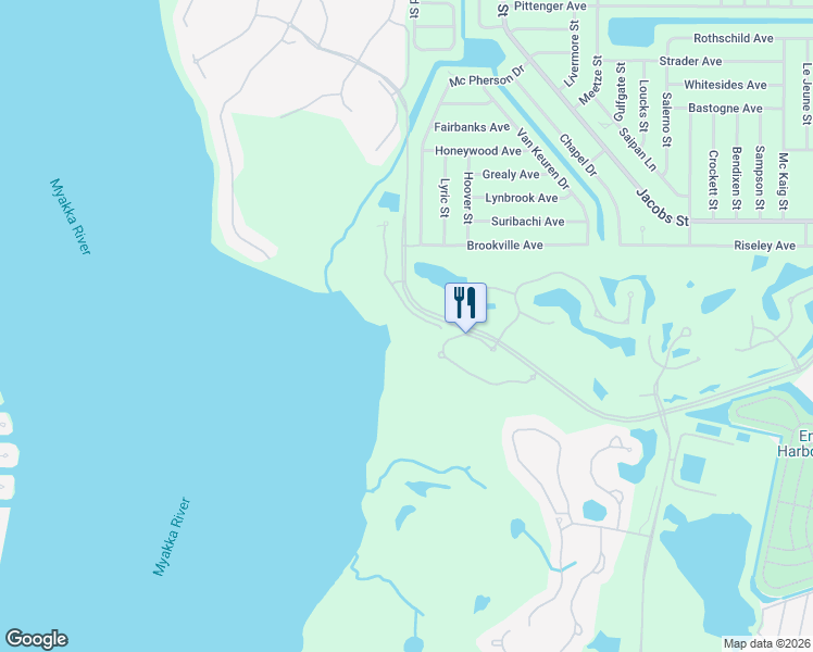 map of restaurants, bars, coffee shops, grocery stores, and more near 3141 Rivershore Lane in Port Charlotte