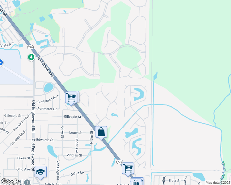 map of restaurants, bars, coffee shops, grocery stores, and more near 1131 Yosemite Drive in Englewood