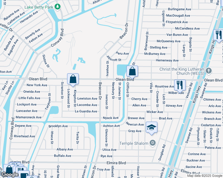 map of restaurants, bars, coffee shops, grocery stores, and more near 3059 Newbury Street in Port Charlotte