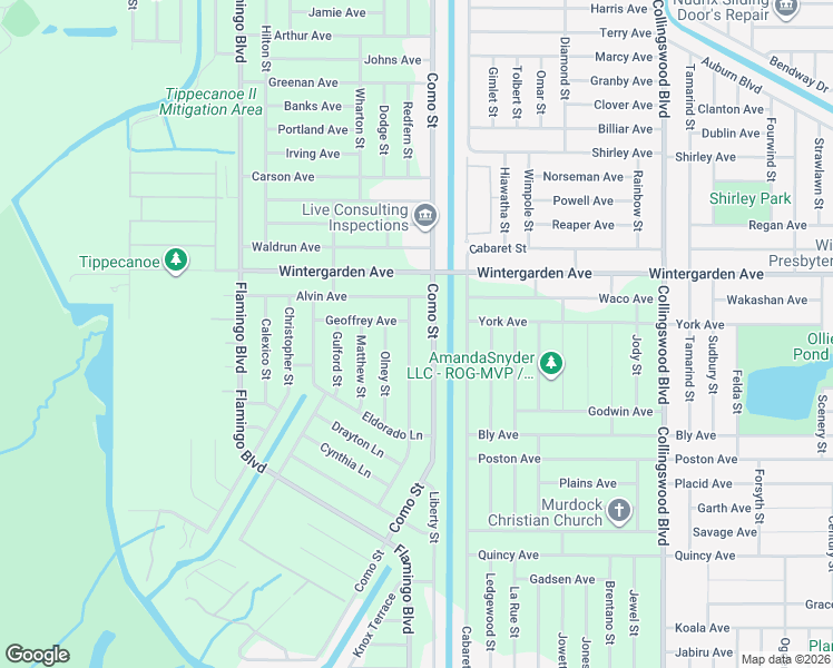 map of restaurants, bars, coffee shops, grocery stores, and more near 3084 Bunker Hill Street in Port Charlotte